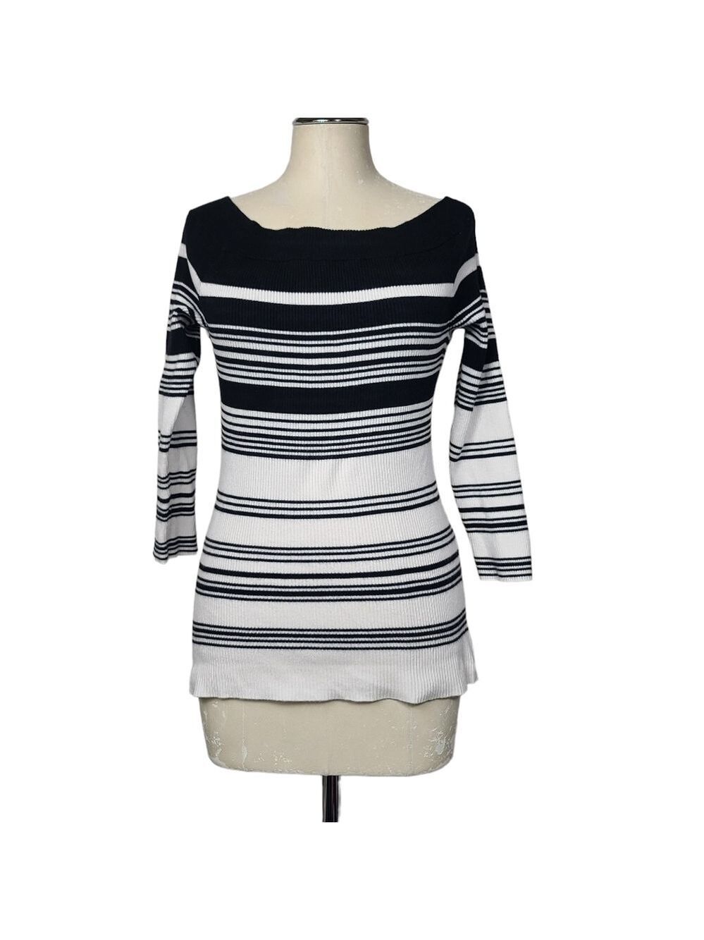 White House Black Market Striped Sweater Top S